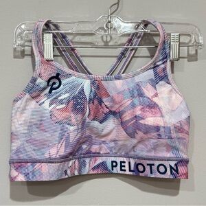Peloton X WITH Wear It To Heart Floral Sports Bra Scrappy Cross Back Women Med